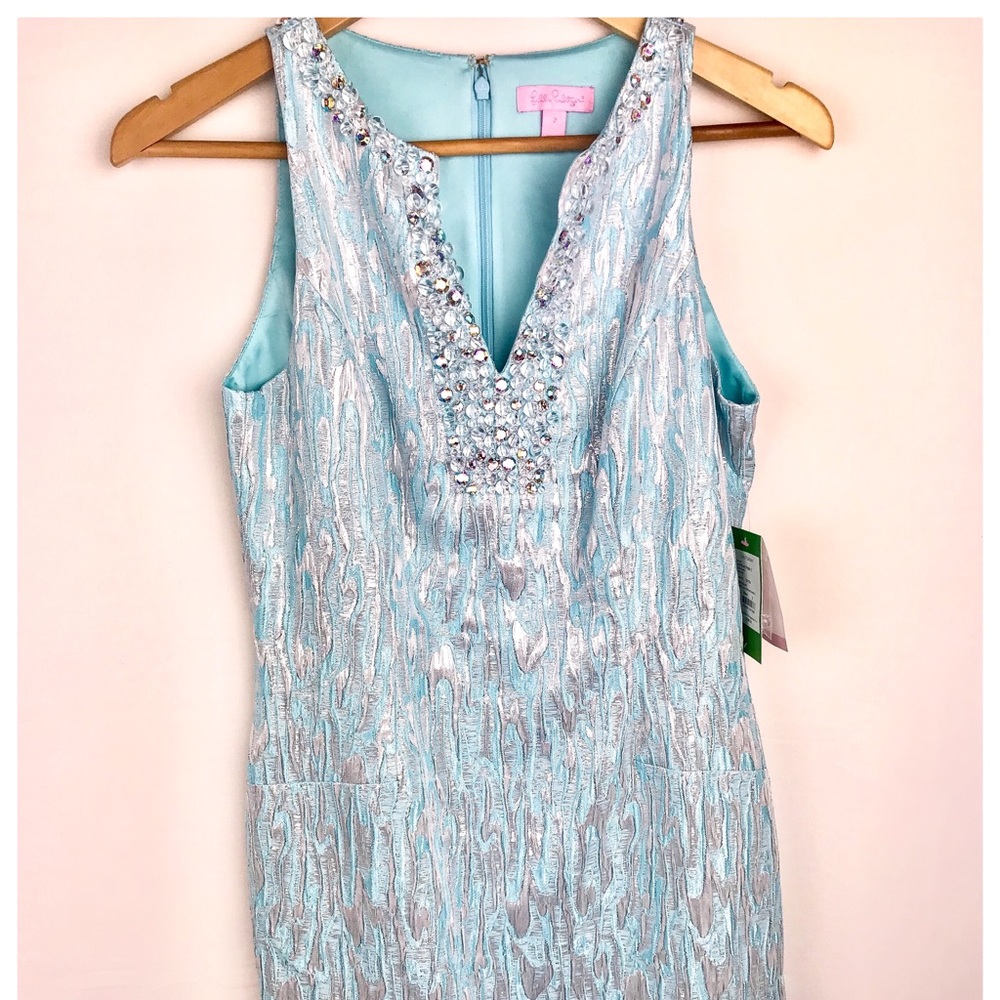 Lily Pulitzer Spa Blue Metallic Dress